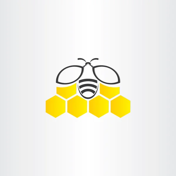 Honeycomb och bee symbol — Stock vektor