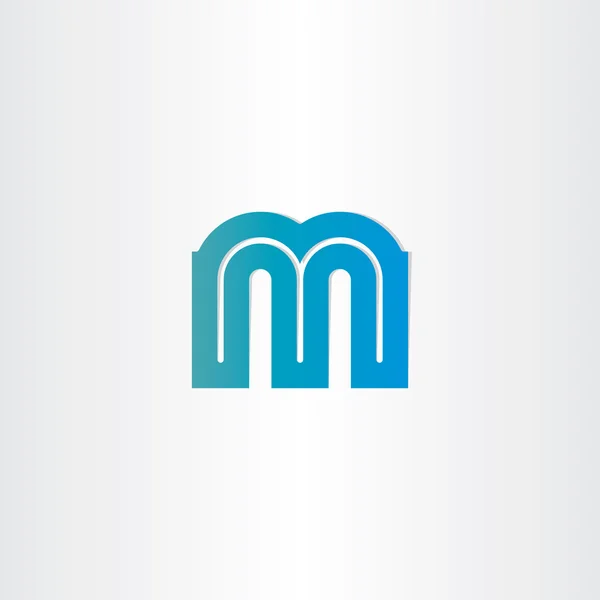 Letra m design ícone azul — Vetor de Stock