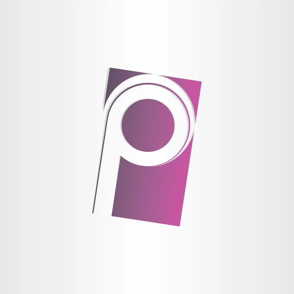 Letra p diseño de signo púrpura — Archivo Imágenes Vectoriales