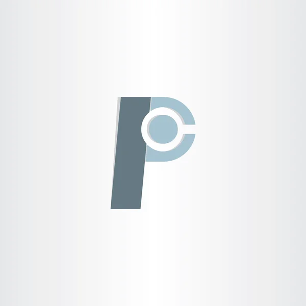 Letra p carácter símbolo diseño — Vector de stock