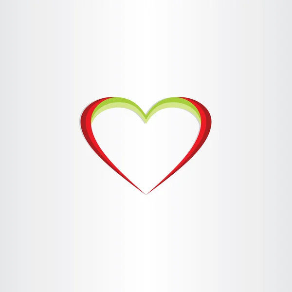 빨간 녹색 심장 아이콘 — 스톡 벡터