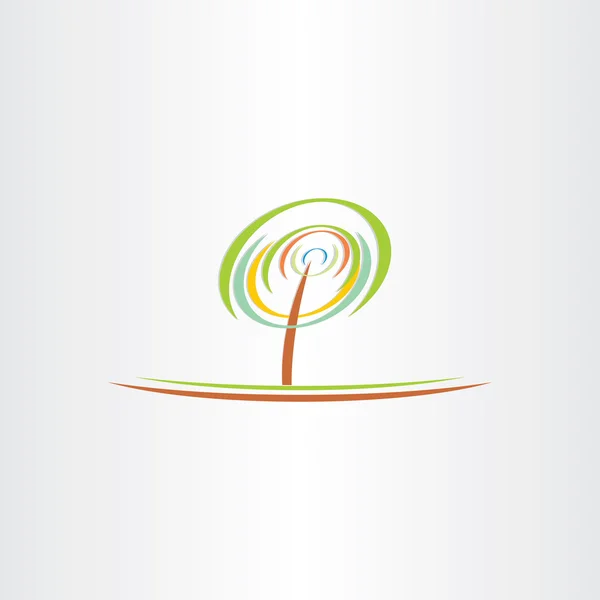 Arbre vert stylisé éco symbole design — Image vectorielle