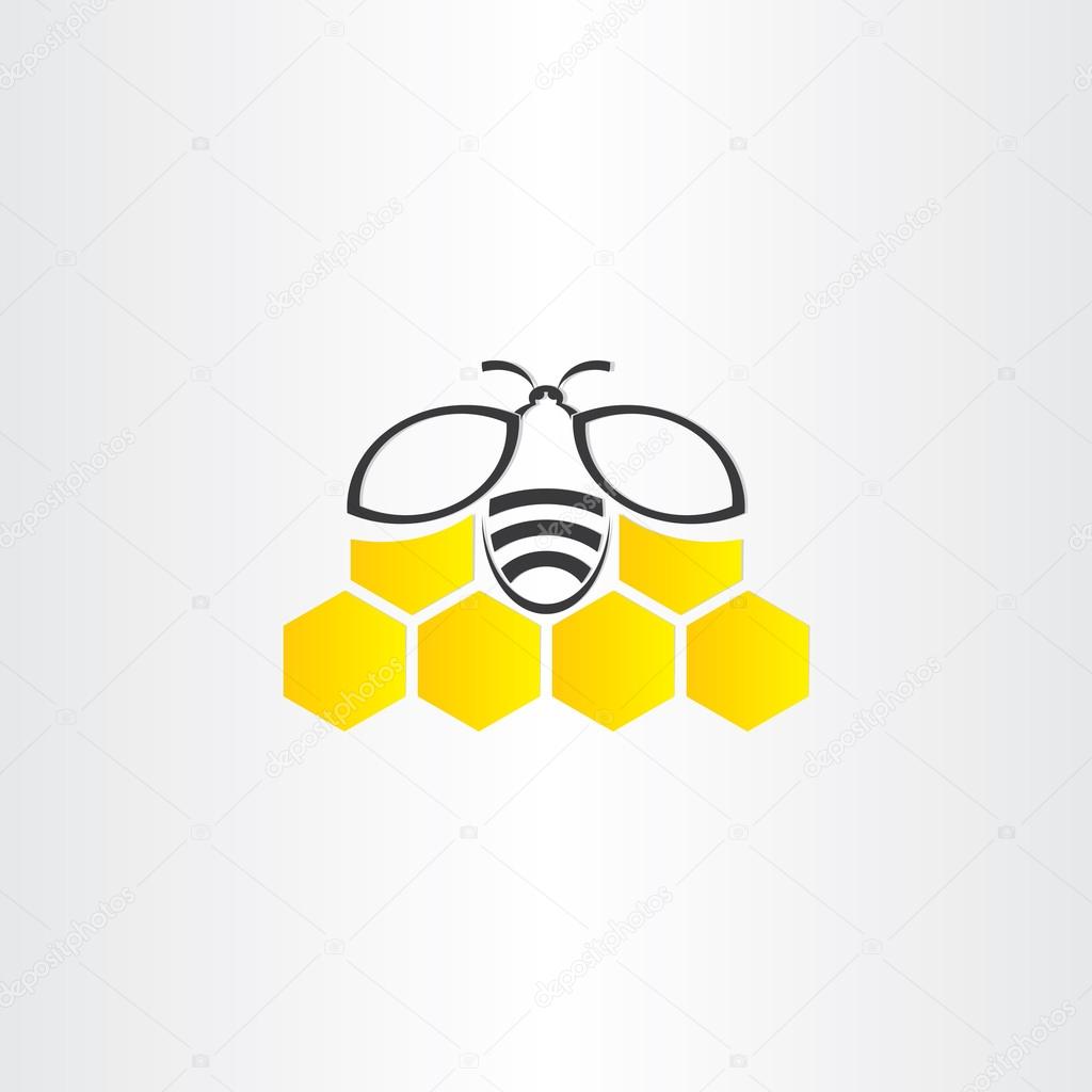 Honeycomb and bee symbol design