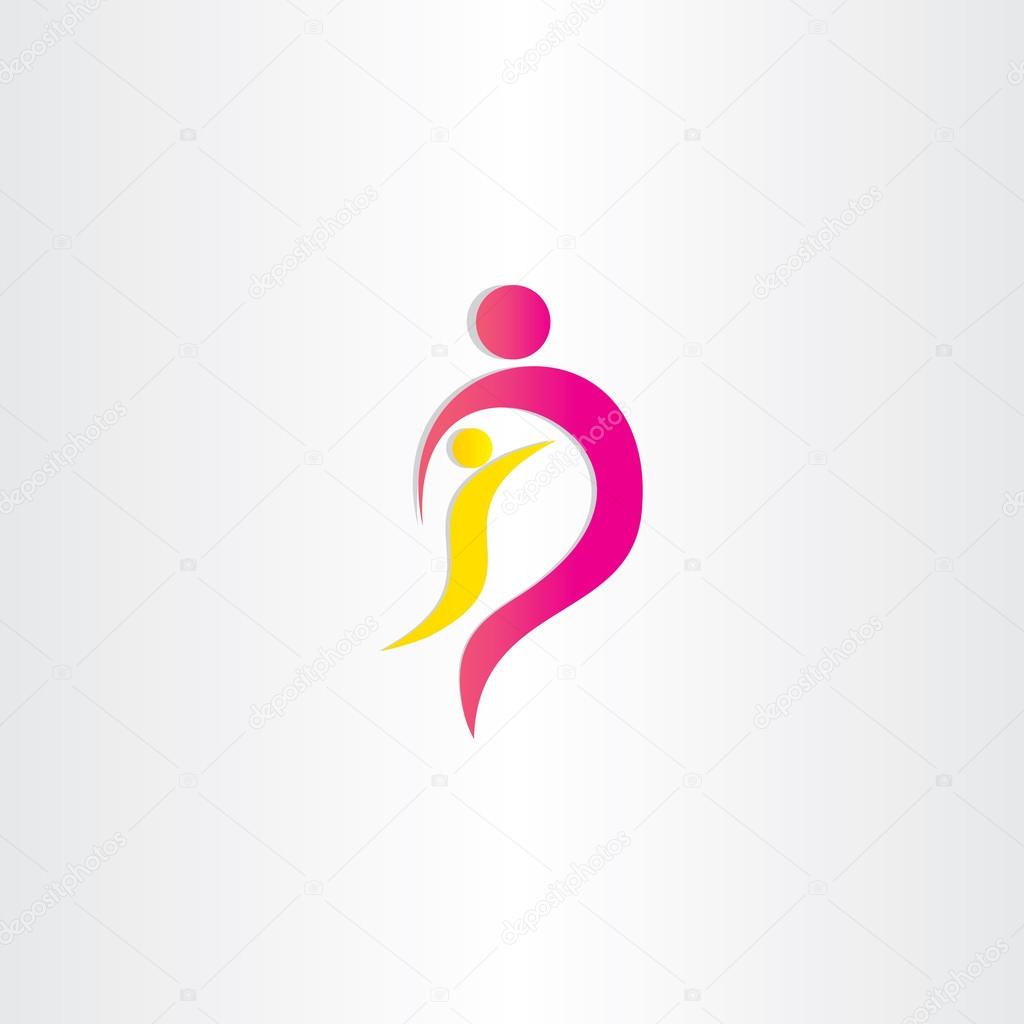 Mother and child parent protection symbol design