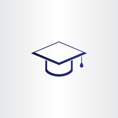 student graduation cap blue icon clipart