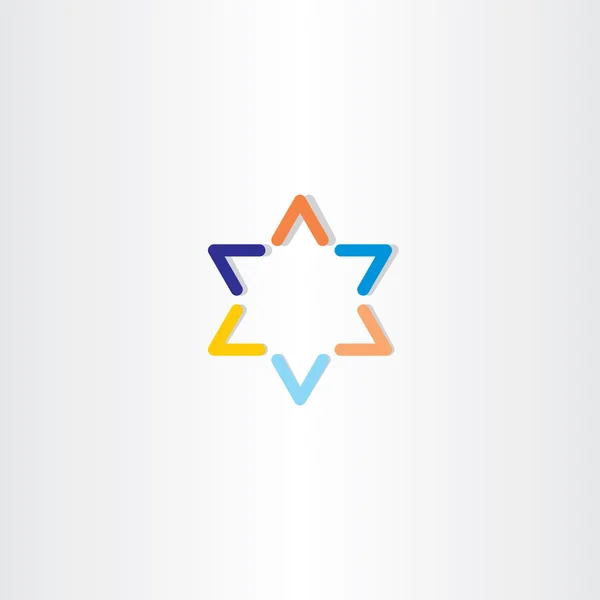 Icona logo stella arancione blu — Vettoriale Stock