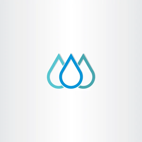 Azul gota natural del elemento icono de agua — Vector de stock