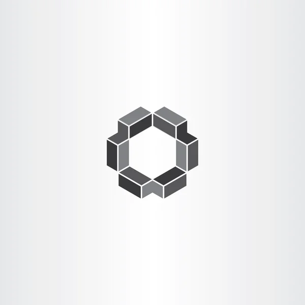 Icône hexagonale 3D géométrique — Image vectorielle