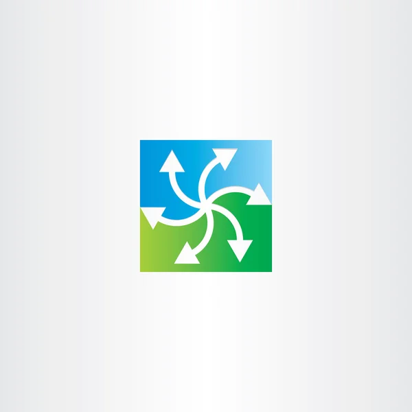 Vert bleu flèche symbole de recyclage — Image vectorielle
