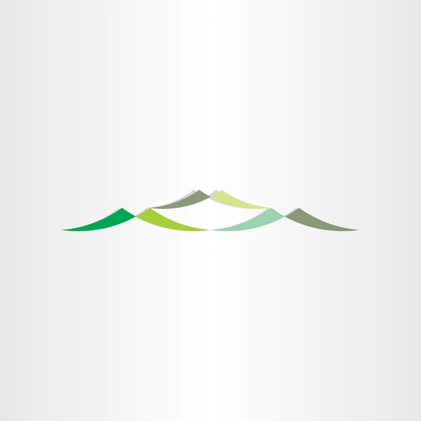 Groene bergen logo ontwerp pictogram — Stockvector