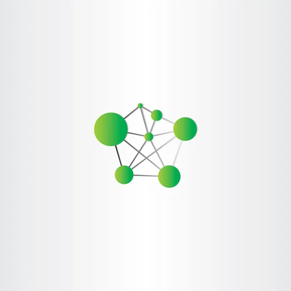 Ícone da molécula logotipo vetor verde — Vetor de Stock