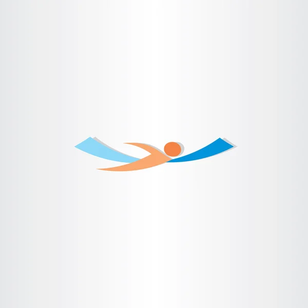 Pływanie w morzu logo mężczyzna — Wektor stockowy