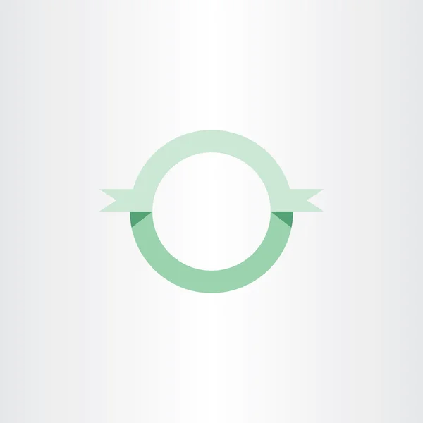 Icono de bandera de cinta círculo verde — Archivo Imágenes Vectoriales