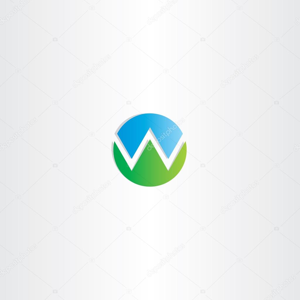 Letter w mountain symbol logo design