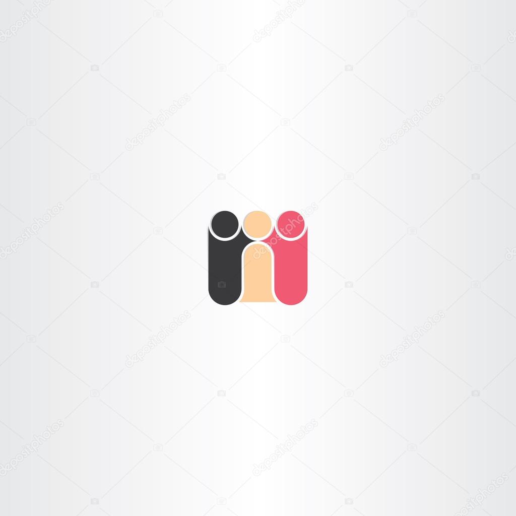 People different rases friends icon design