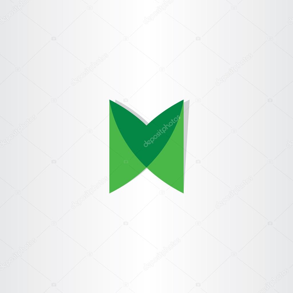 Green letter m logotype vector design element