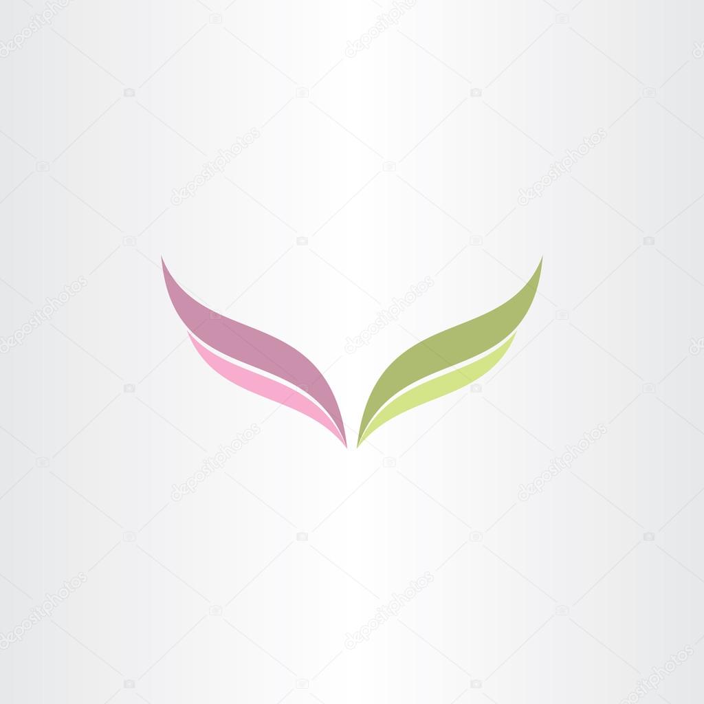 Green and purple vector wings logo design