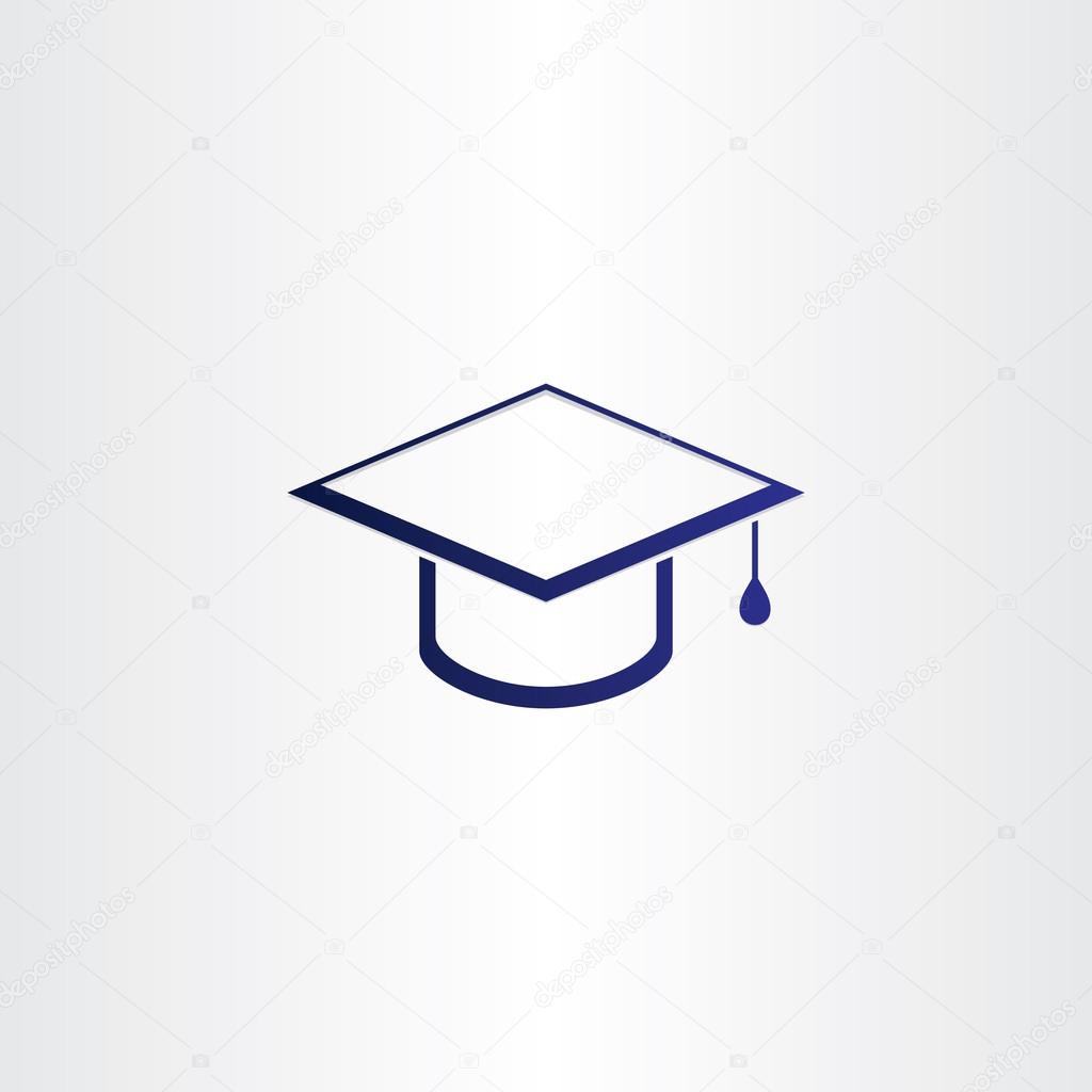 student graduation cap blue icon