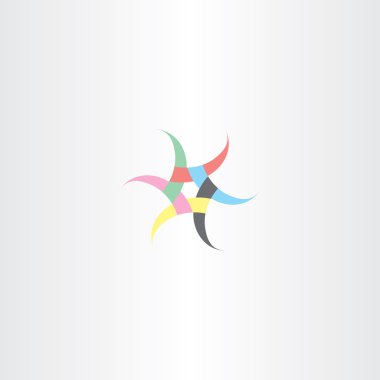 renkli altıgen yıldız tasarım vektör simgesi