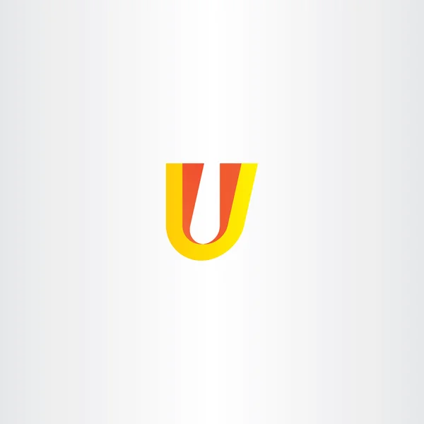 Jaune rouge lettre u logo symbole élément design — Image vectorielle