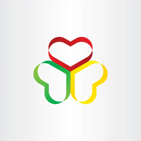 Καρδιά πολύχρωμη κορδέλα σύμβολο σχεδιασμού — Διανυσματικό Αρχείο