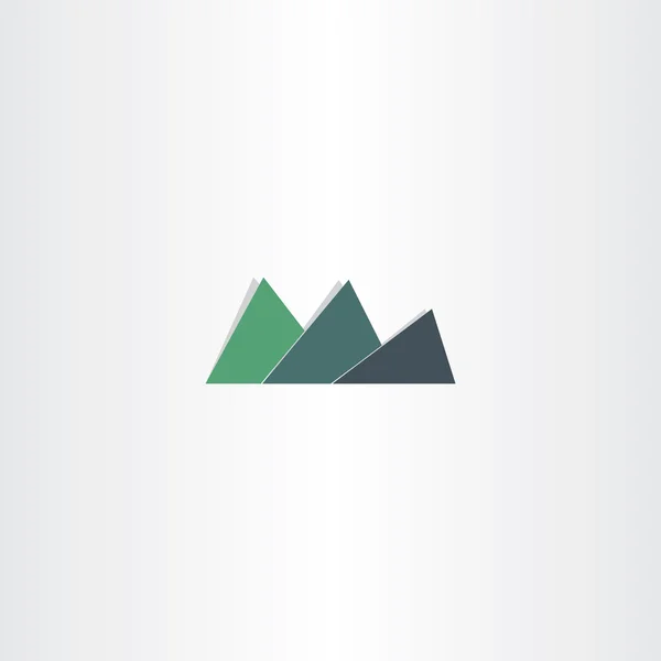 Icono de montaña verde diseño del logotipo abstracto — Vector de stock