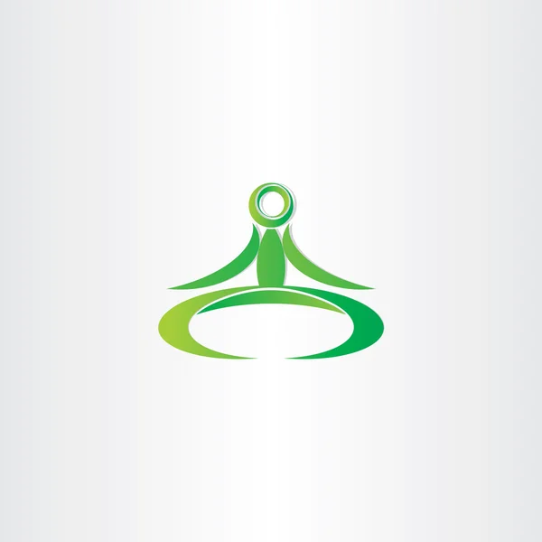 Vert yoga homme icône vecteur — Image vectorielle