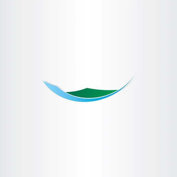 Isla vector montaña y agua icono — Vector de stock