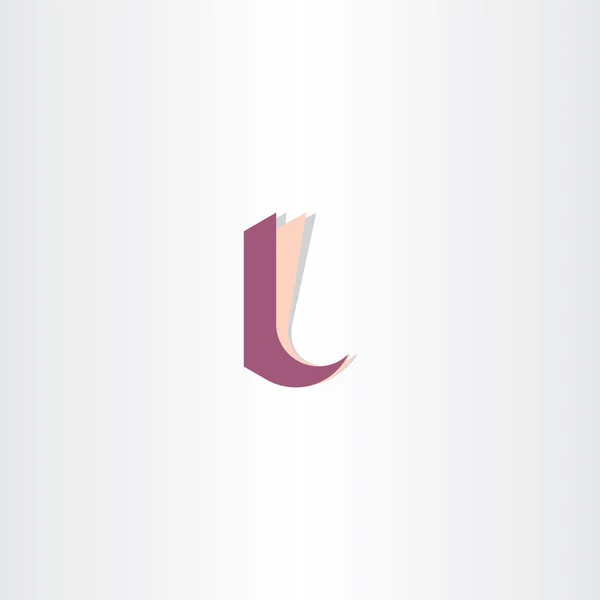 Lettera l icona logo viola — Vettoriale Stock