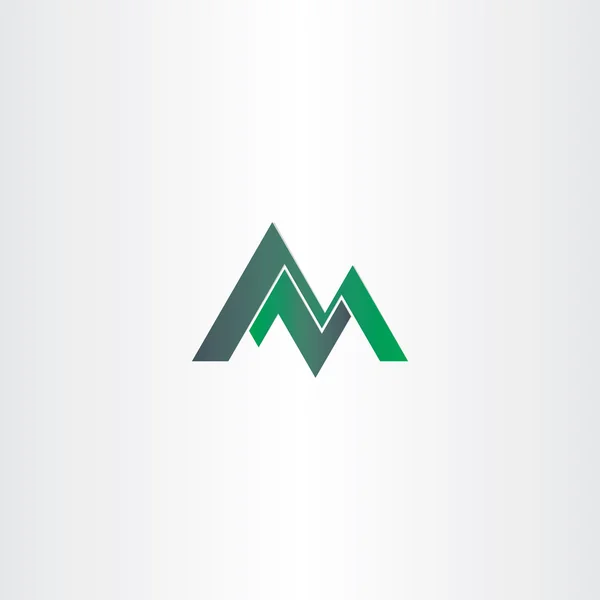 Letter m green mountain and letter z or n — Stock Vector