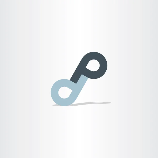 Letter p-symbool abstracte pictogram logo-element — Stockvector