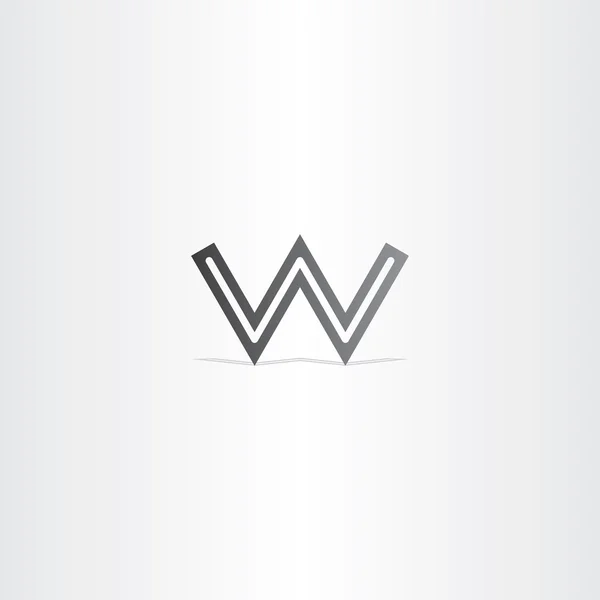 Letter w black logo icon — Stock Vector