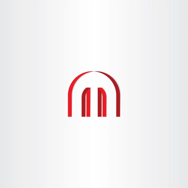 Logotipo rojo letra m diseño de símbolo abstracto — Archivo Imágenes Vectoriales