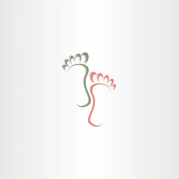 Adam ayak izi adım simge tasarlamak vektör logosu — Stok Vektör