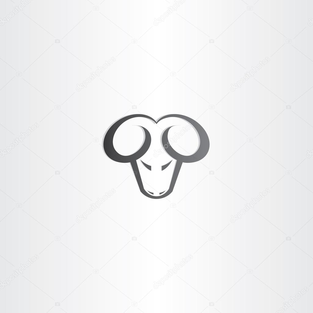 black ram head vector icon