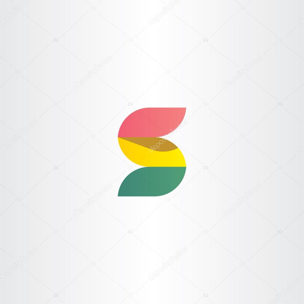 Letter s logo red green and yellow ribbon design