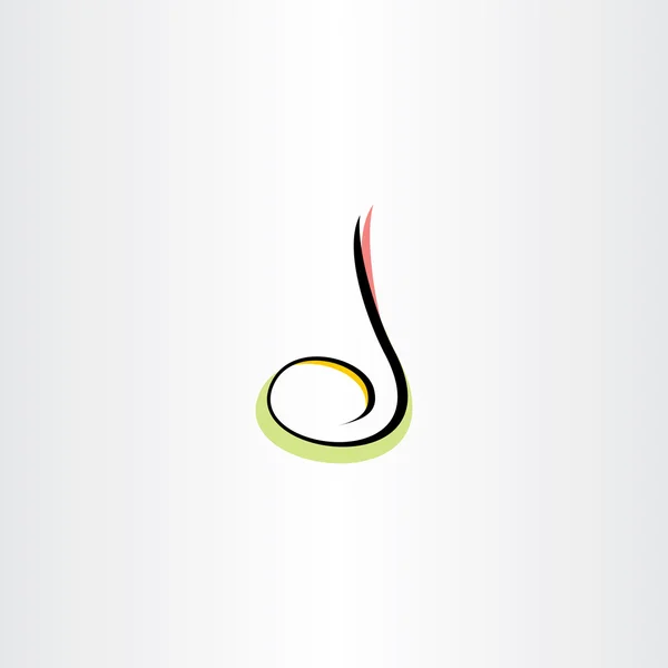 Nota musicale icona colorata lettera d logo — Vettoriale Stock