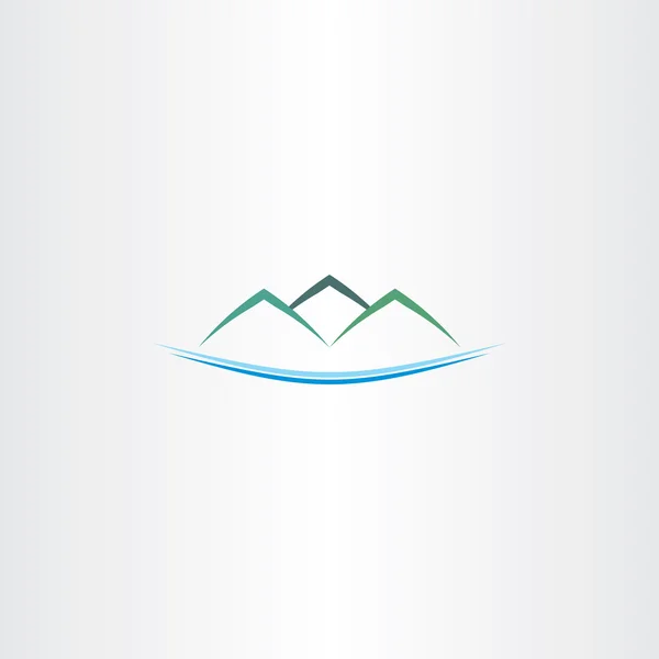 Векторная икона с логотипом моря и гор — стоковый вектор