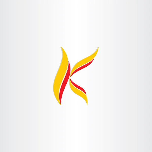 Giallo icona rossa lettera k logo — Vettoriale Stock