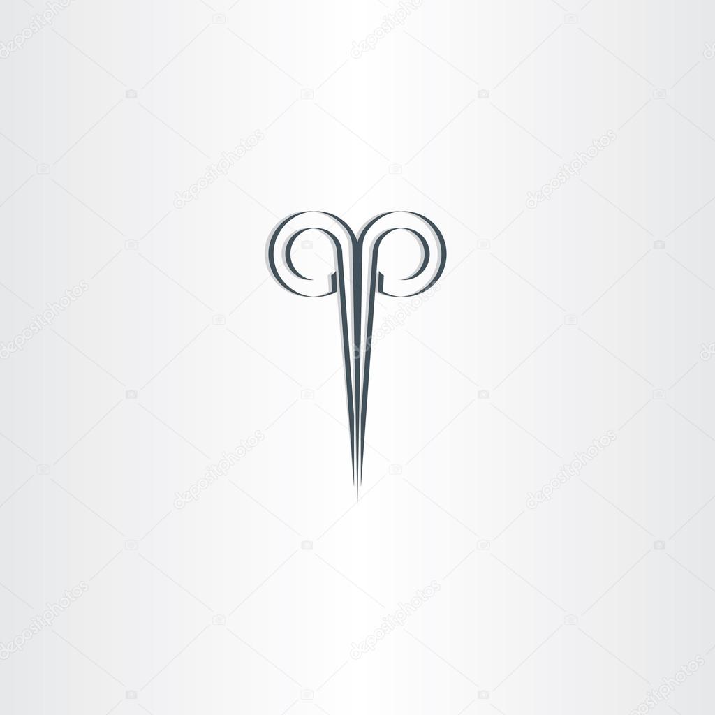 scissors hair salon stylized black logo