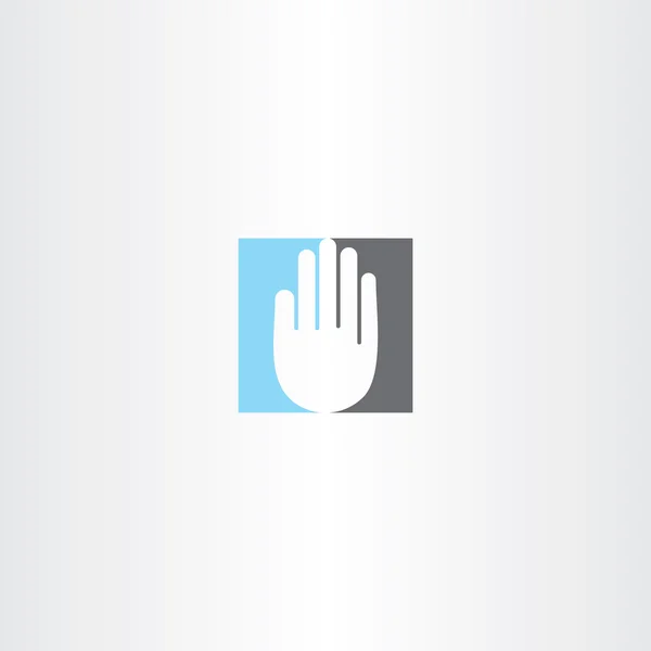 Blue black human hand icon logo — Stock Vector