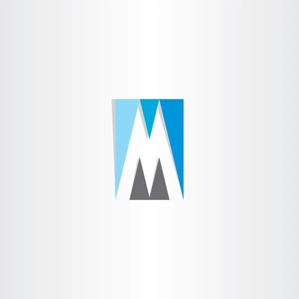 Azul gris letra m logo vector — Vector de stock