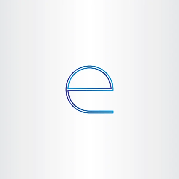 Petite lettre bleue e ligne icône — Image vectorielle