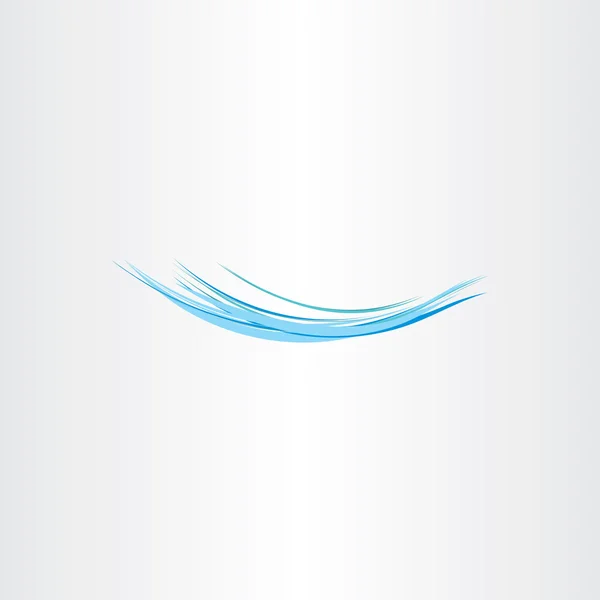 Kék víz hullám áramlási ikon logó vektoros — Stock Vector