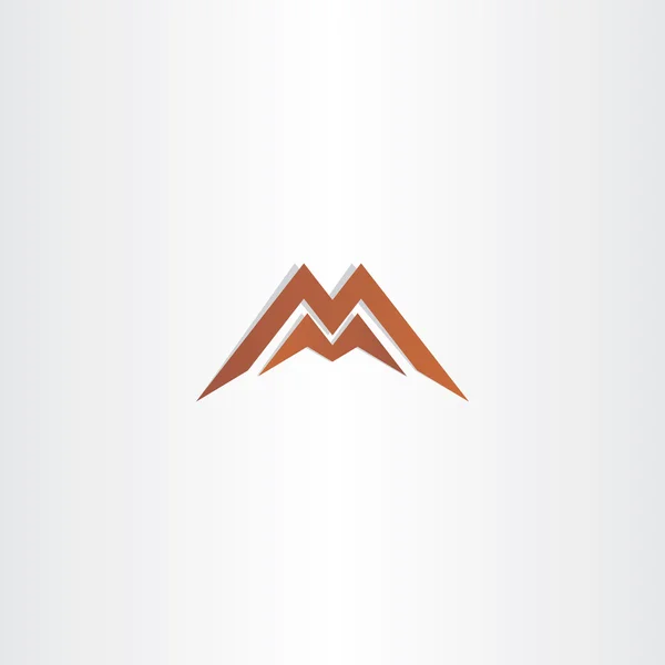 Bruin brief m symbool logo vectorelement — Stockvector