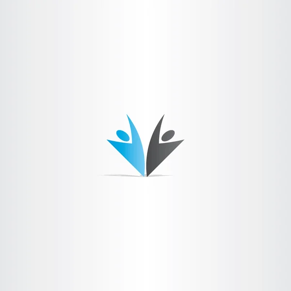 Business people blue black logo — Stock Vector