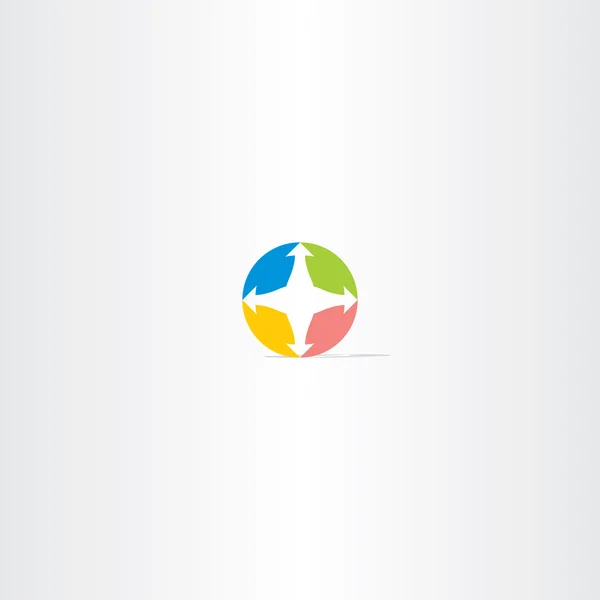 Bussola cerchio icona logo — Vettoriale Stock