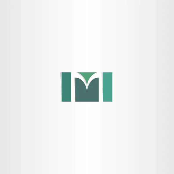 Темно-зеленая буква m символ вектора логотипа — стоковый вектор