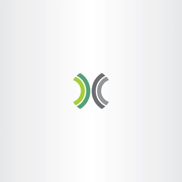 Verde negro letra x logo elemento — Vector de stock