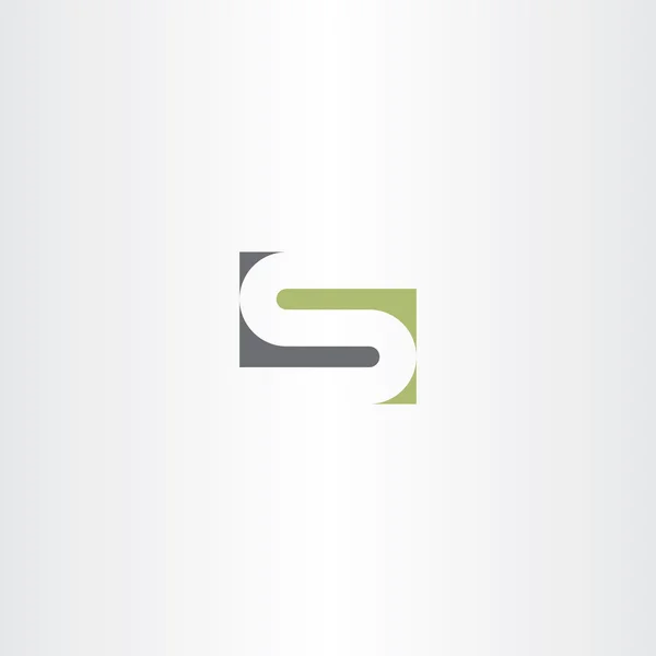 Vert gris lettre s stylisé design — Image vectorielle
